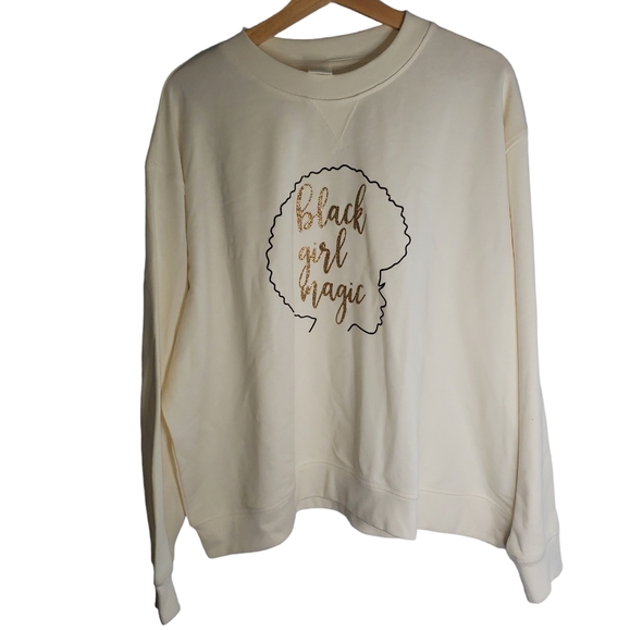 2lttlebrwngrls Cream Black Girl Magic Sweatshirt - Picture 3 of 8
